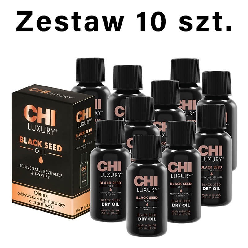 Zestaw 10 x CHI Luxury Black Seed Oil Suchy olejek z czarnuszki 15ml