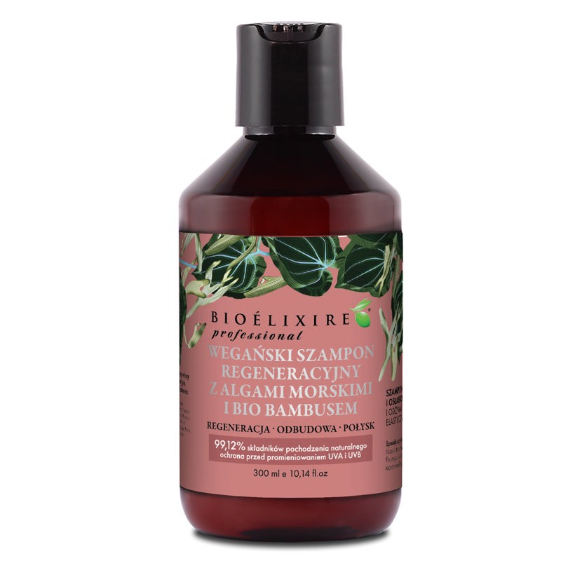 Bioelixire "H" Professional Wegański szampon z algami morskimi i bio bambusem 300 ml