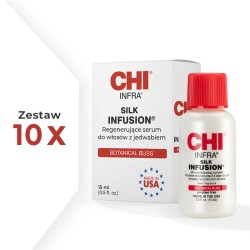 Zestaw 10 x CHI Infra Botanical Bliss Silk Infusion Serum z jedwabiem 15 ml PROMO
