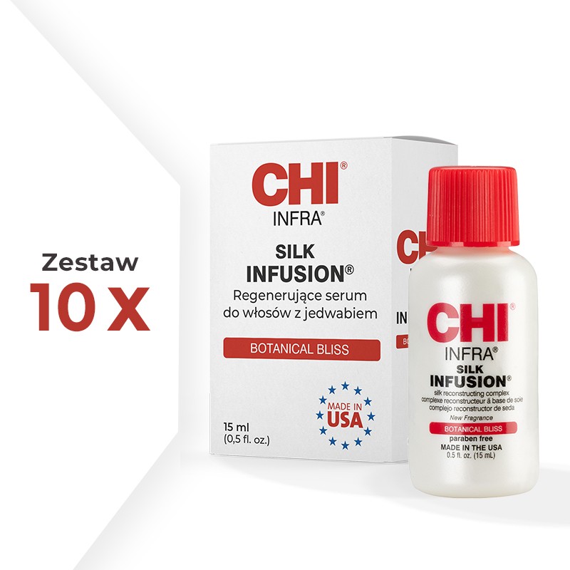 Zestaw 10 x CHI Infra Botanical Bliss Silk Infusion Serum z jedwabiem 15 ml PROMO