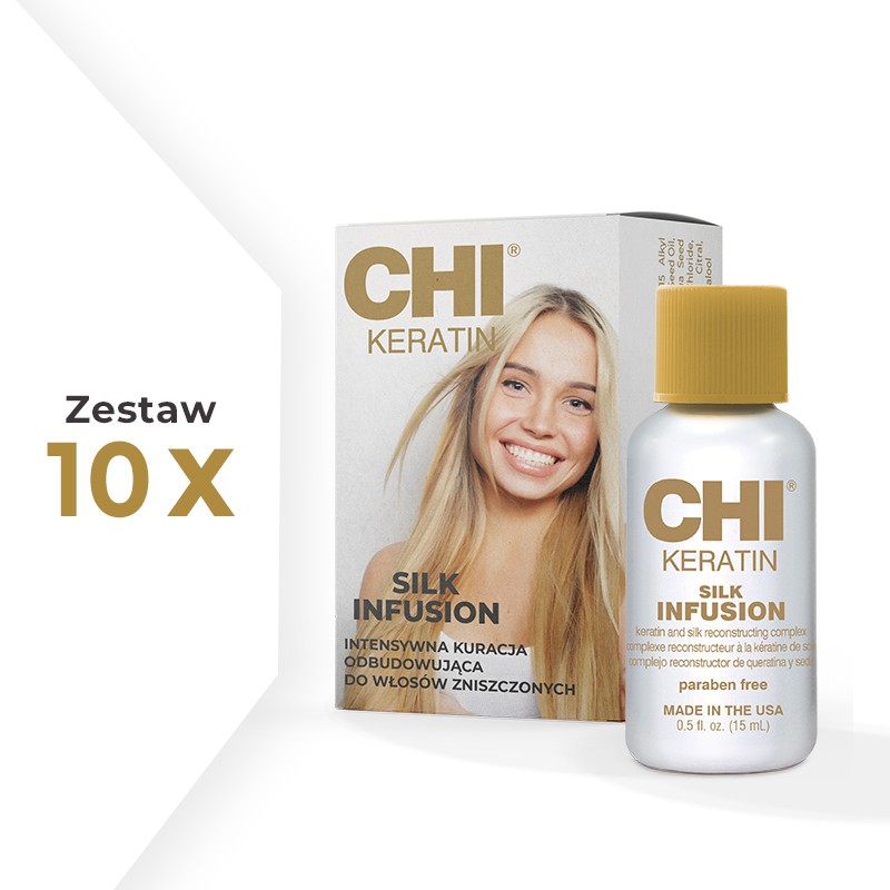 Zestaw 10 x 15 ml Jedwab CHI Keratin Silk Infusion