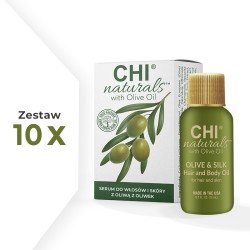 Zestaw 10 x CHI Olive Organics Oliwka nawilżająca z oliwą i jedwabiem 15 ml