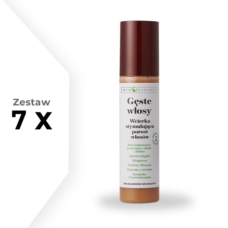 Zestaw 7x Bioelixire Gęste Włosy Wcierka stymulująca porost włosów (2. Generacja) 150 ml