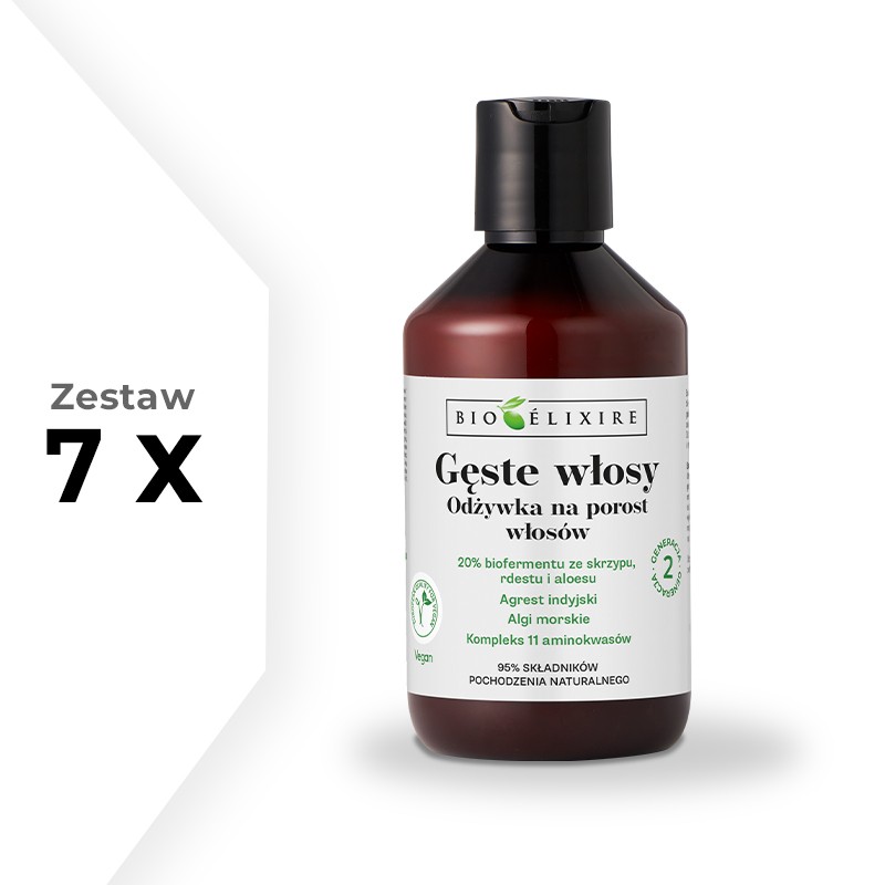 Zestaw 7x Bioelixire Gęste Włosy Odżywka na porost włosów (2. Generacja) 300 ml
