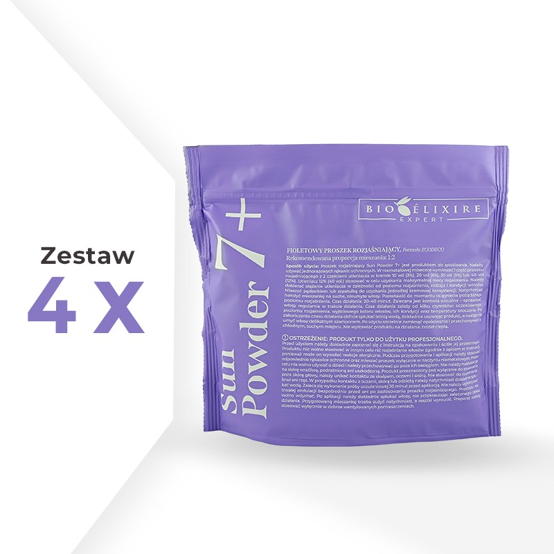 Zestaw 4x Bioelixire Expert Sun Powder 7+ Proszek rozjaśniający 500 g
