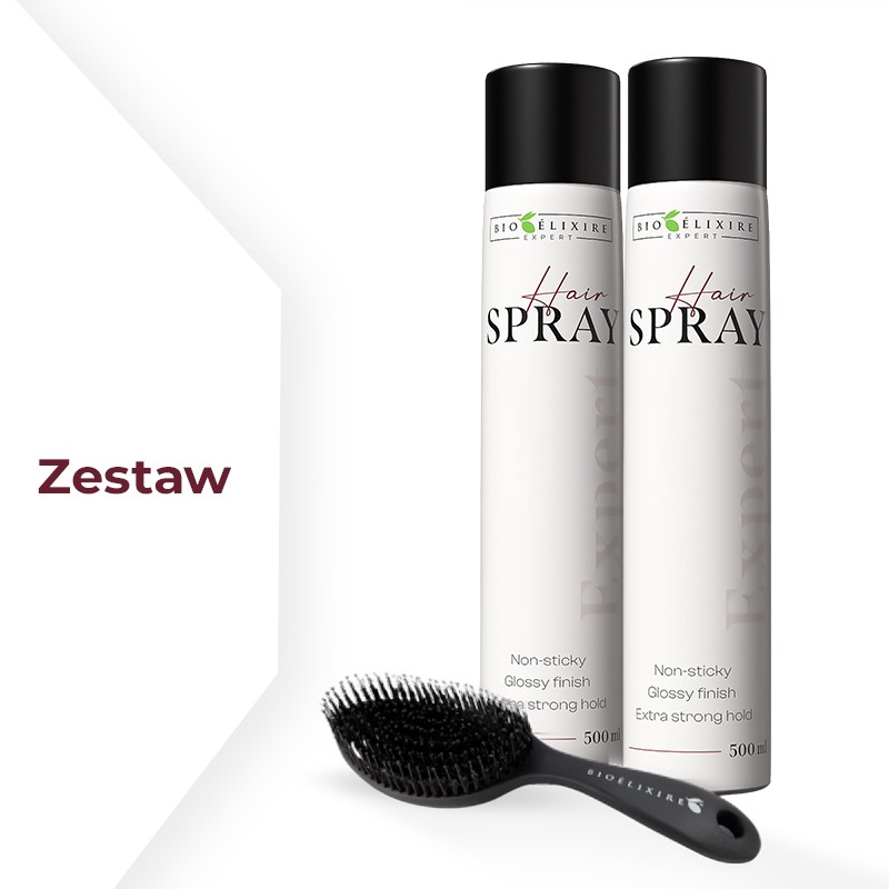 Zestaw Bioelixire Expert 2x Mocny lakier 500 ml + Szczotka z włosiem z dzika
