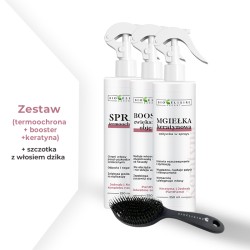 Zestaw Bioelixire Expert Booster, Mgiełka, Spray + Szczotka z włosiem z dzika