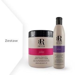 Zestaw RR Real Color Maska do włosów farbowanych z Goji 1000 ml + Szampon Silver 350 ml