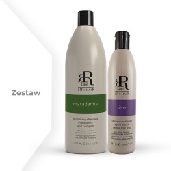 Zestaw RR Real Macadamia Szampon nawilżający 1000 ml + Szampon Silver 350 ml