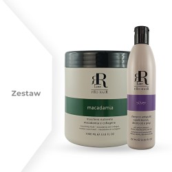 Zestaw RR Real Macadamia Maska nawilżająca 1000 ml + Szampon Silver 350 ml